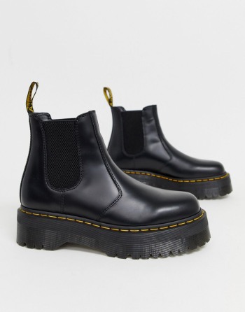 Dr Martens 2976 Quad Platform Chelsea Crne - Muške Čizme | 17395FRZJ